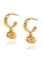 Tiny Eye Mini Hoops in Gold Vermeil