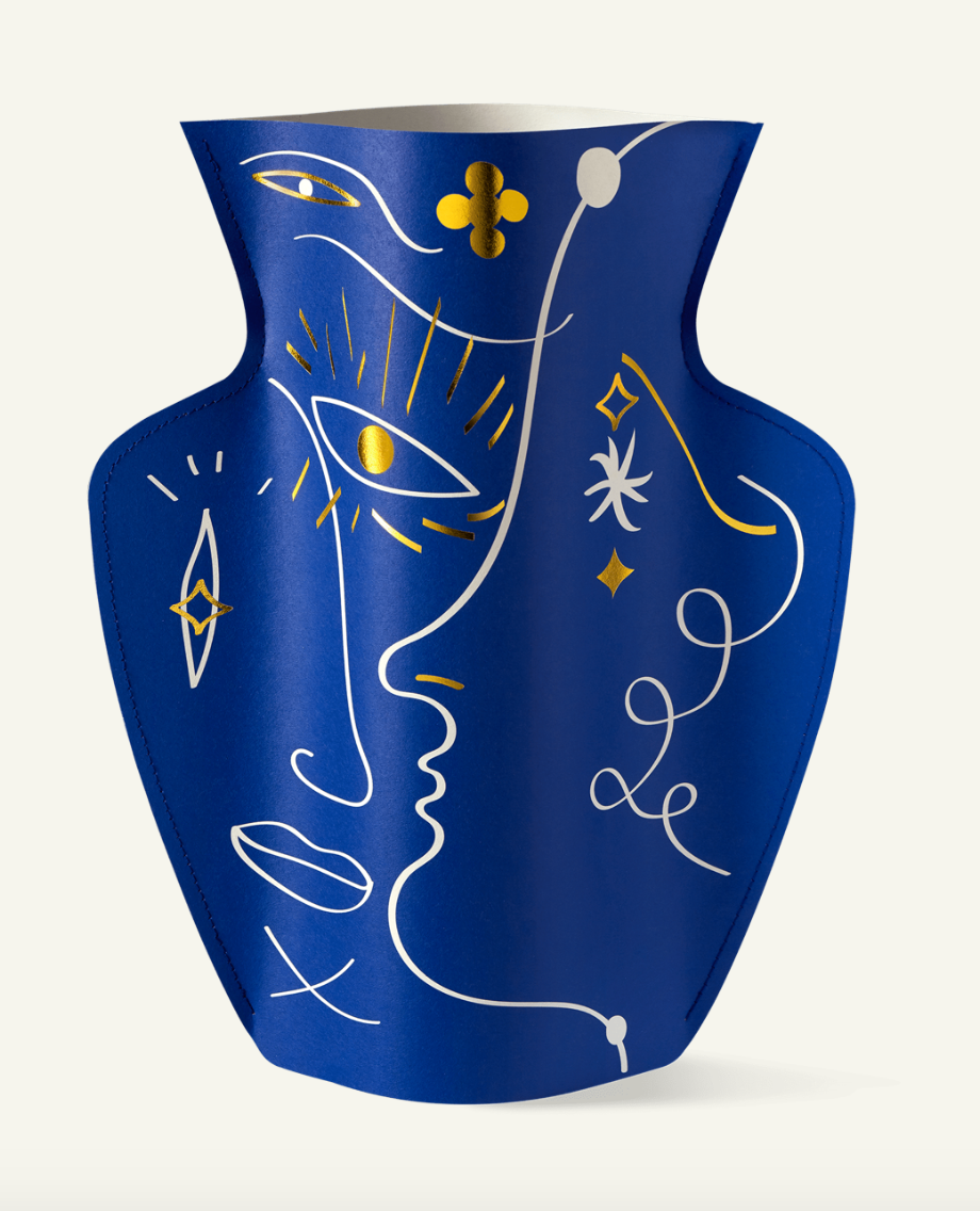 Large Jaime Hayon Paper Vase in Blue