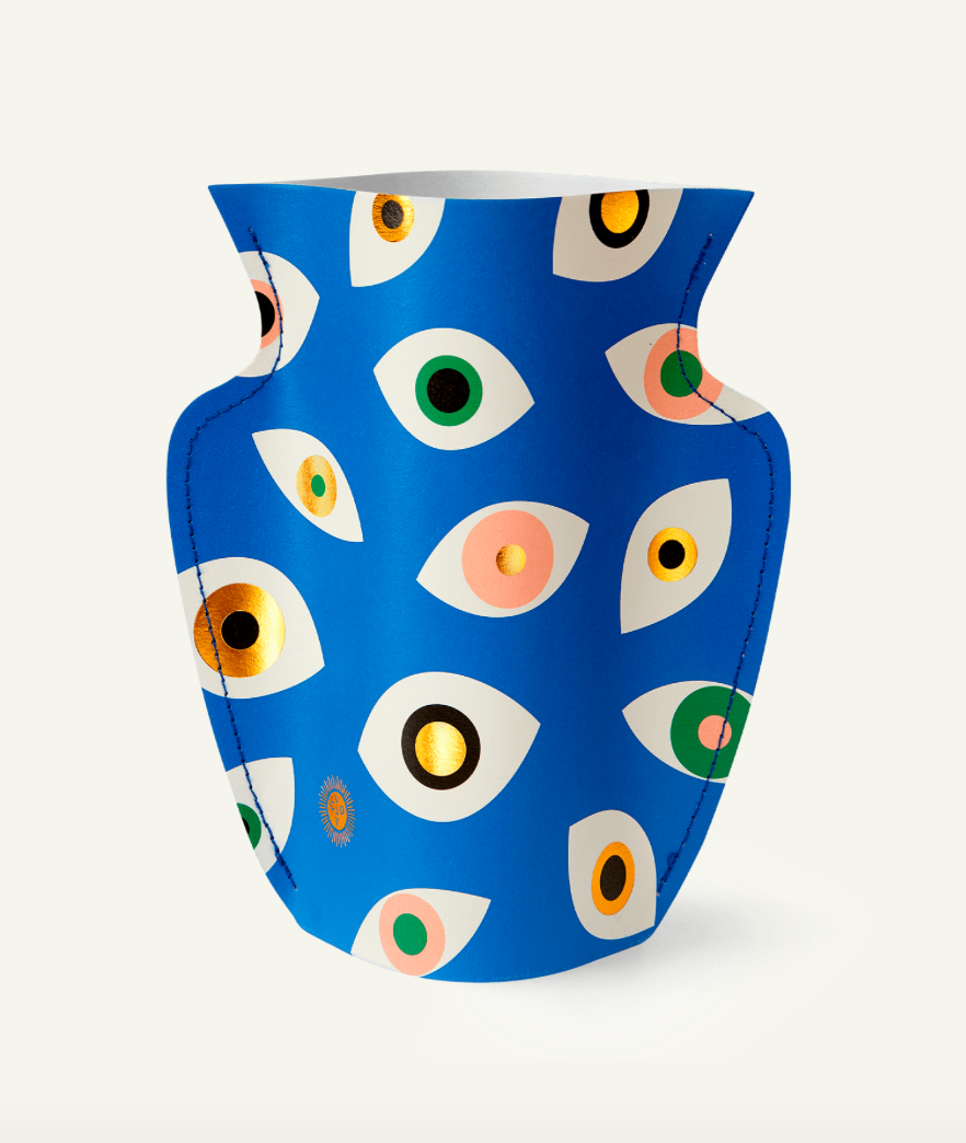 Mini Nazar Paper Vase in Blue