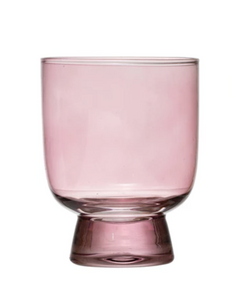 Round Drinking Glass in Pink