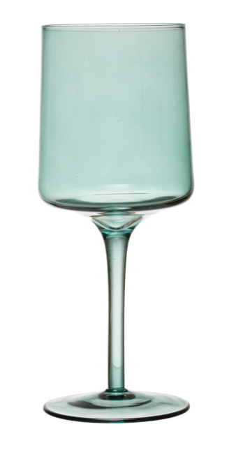 Stemmed Wine Glass in Green