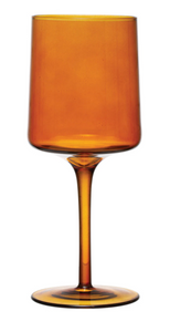 Stemmed Wine Glass in Amber