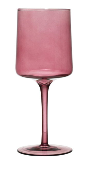 Stemmed Wine Glass in Pink
