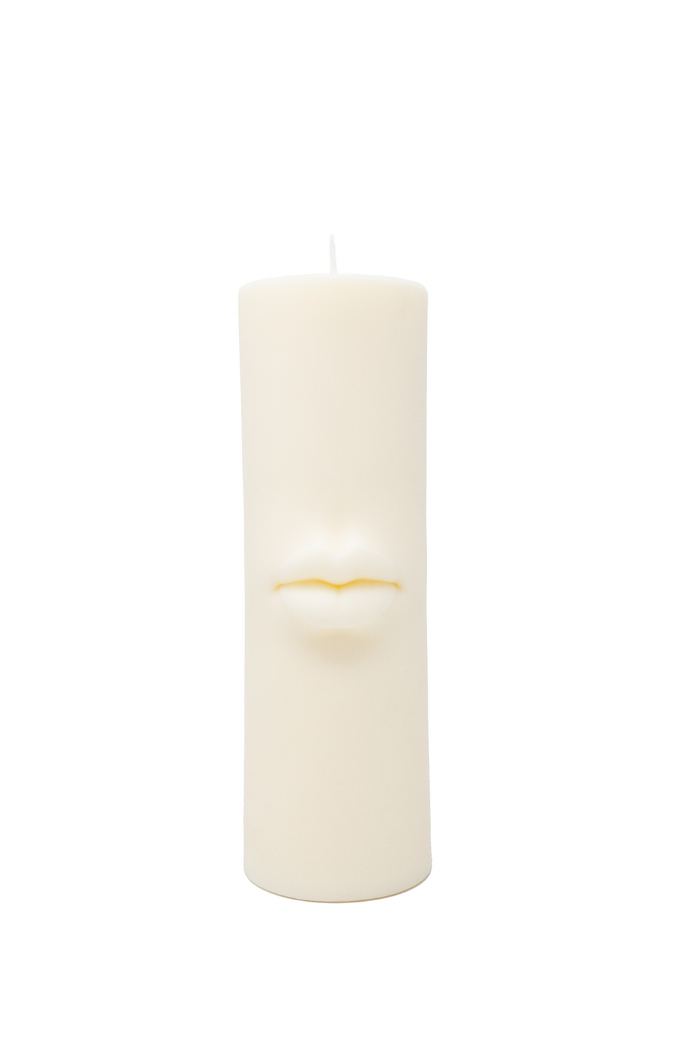Lips Pillar Candle in White