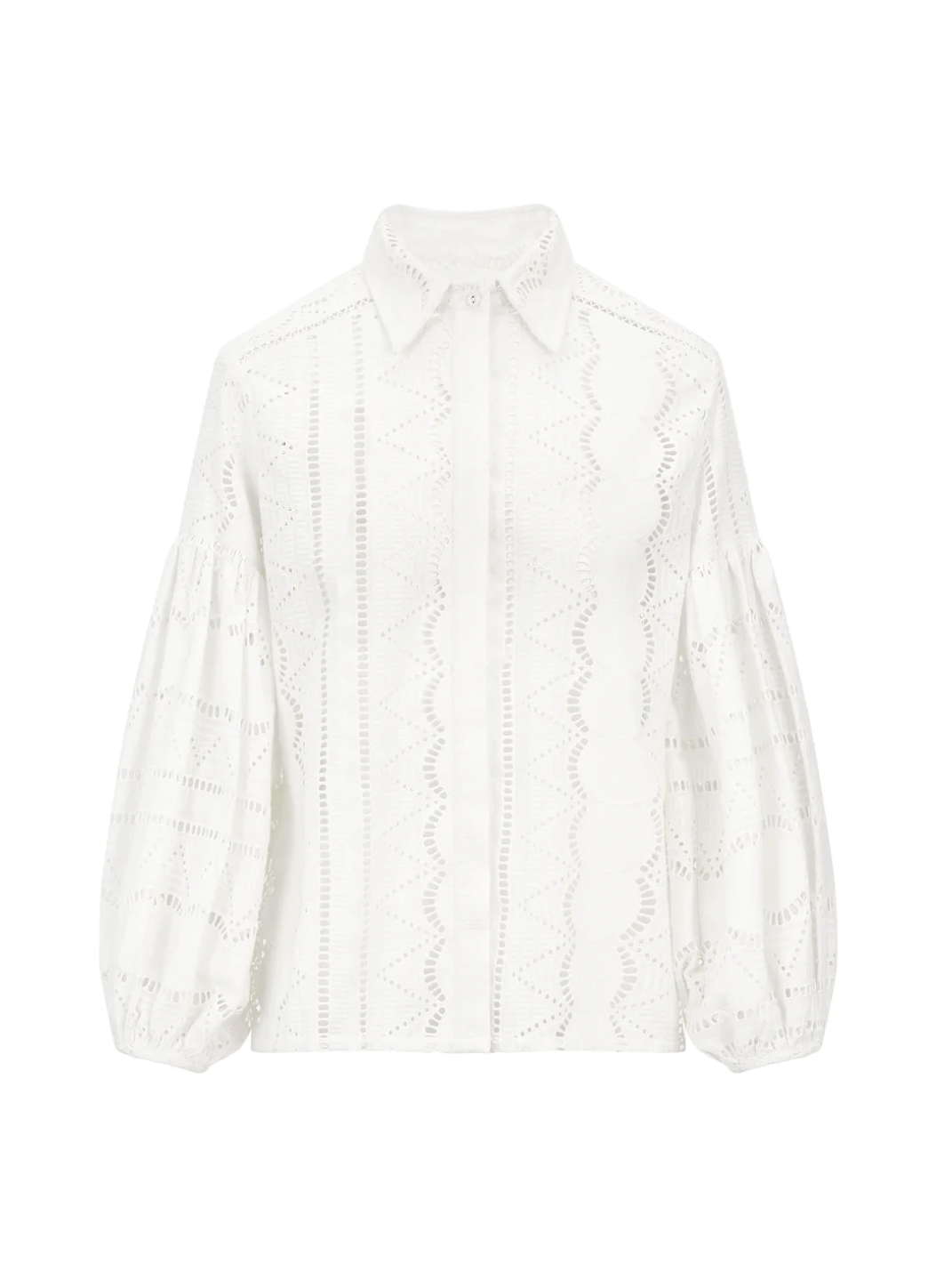 Nora Shirt in Cotton Embroidery Soft White