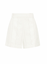 Petra Short in Cotton Embroidery Soft White