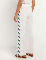 Embroidered Pants with Arrows in White