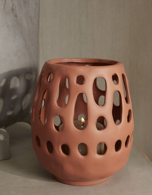 Short Alameda Lantern in Terracotta