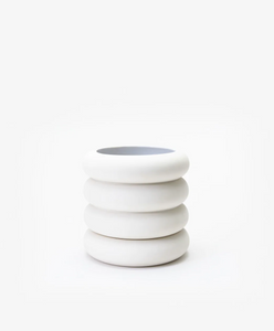 Tall Stacking Planter in White