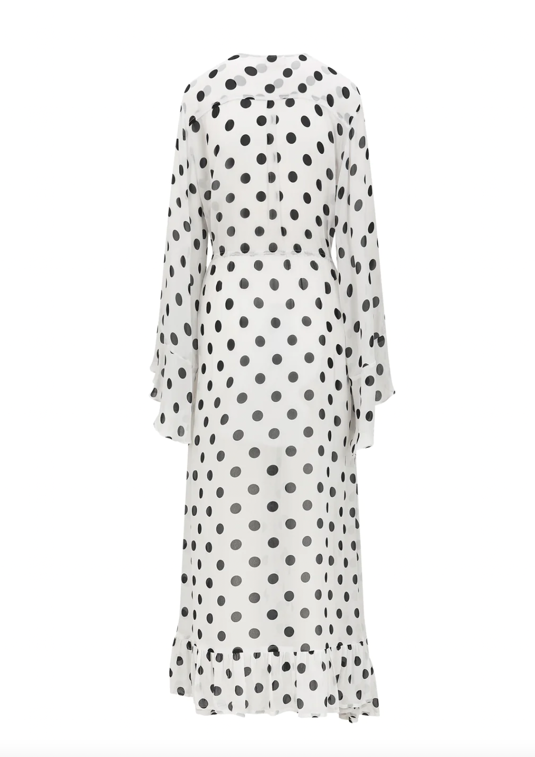 Arna Kaftan Dress in Georgette Black Polka Dot
