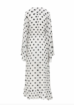 Arna Kaftan Dress in Georgette Black Polka Dot