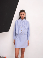 Infinity Skirt Dress in Blue Stripe