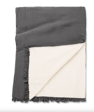 Alaia sherpa Throw in Anthracite